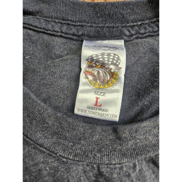 Ed Hardy Phoenix Graphic T-Shirt Black Sz Large Vtg Y2K - Picture 3 of 10